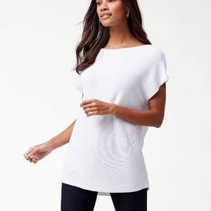 EUC Tommy Bahama White short-sleeved sweater, L